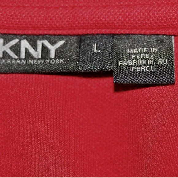 NWOT VINTAGE L red MENS logo DNNY polo shirt COTTON PERU Neiman Marcus 1990s - Picture 4 of 8